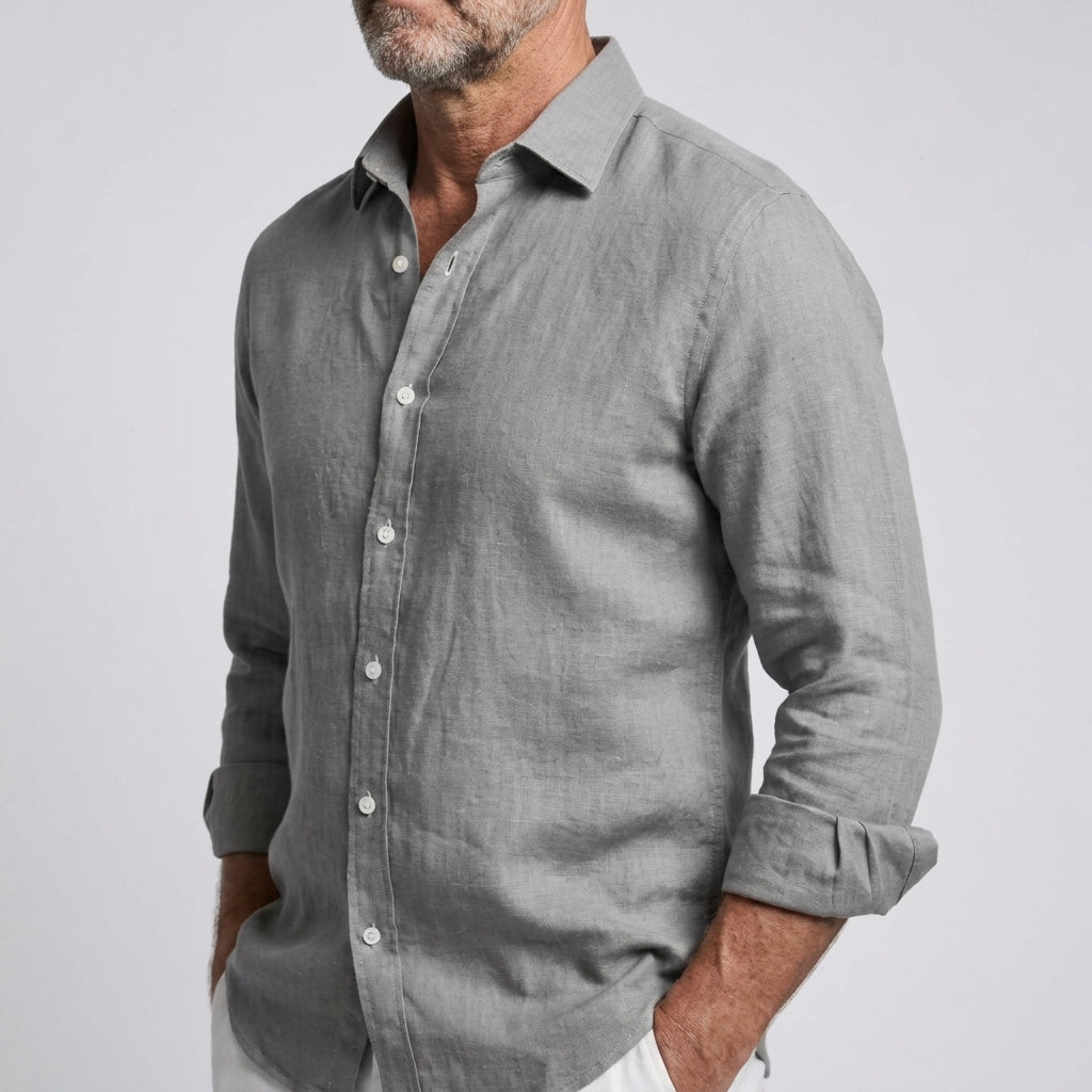 Camisa de lino cómoda y flexible para hombre