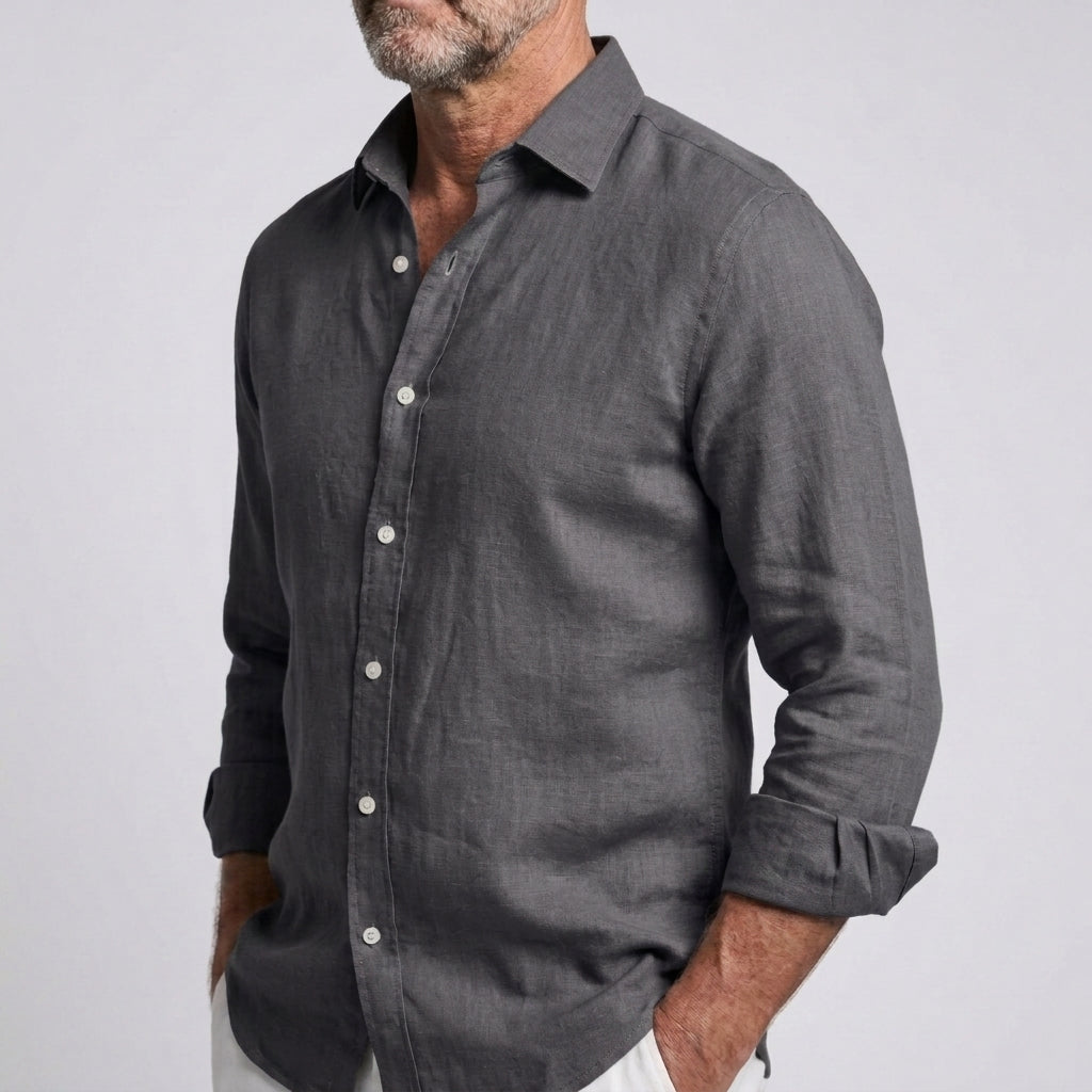 Camisa de lino cómoda y flexible para hombre