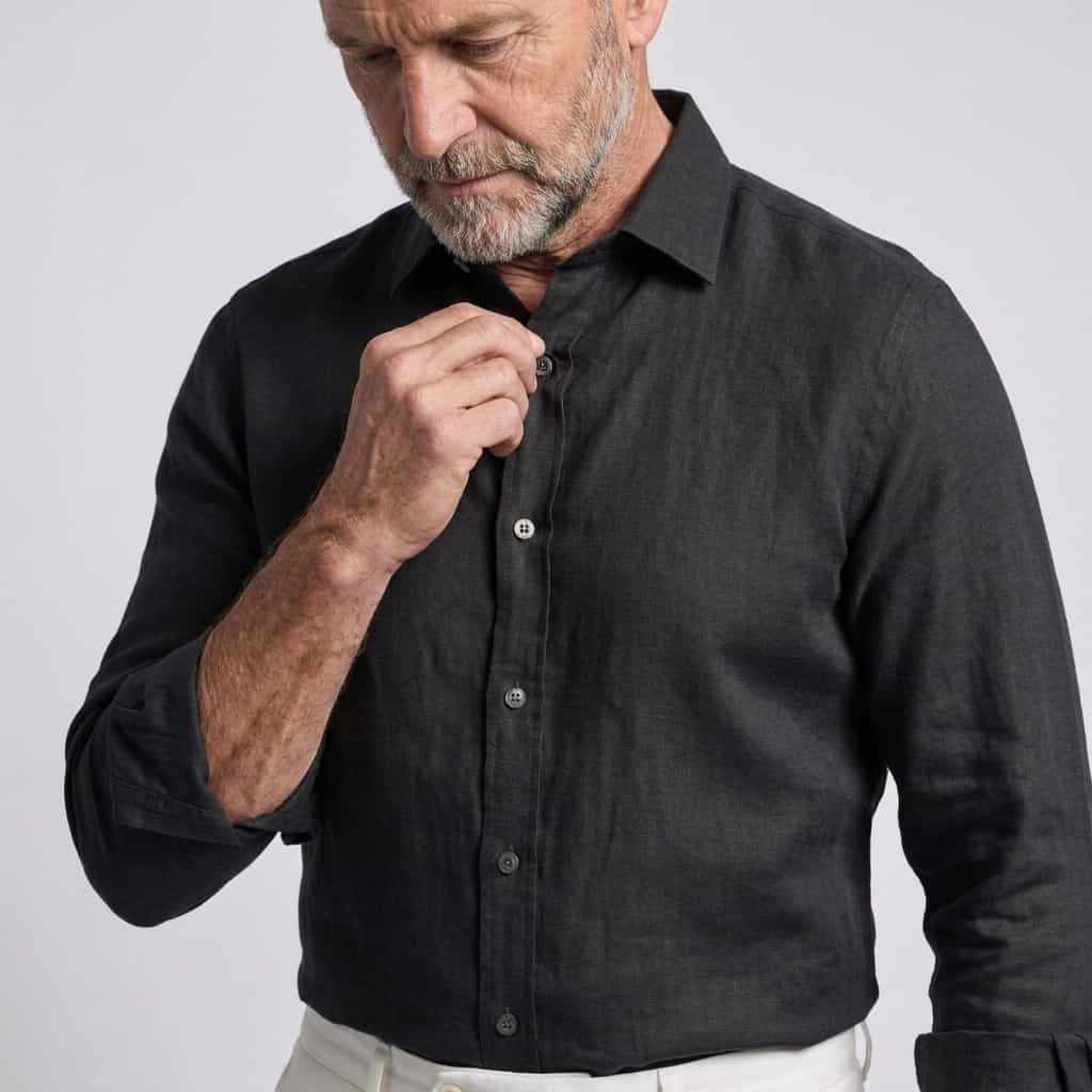 Camisa de lino cómoda y flexible para hombre