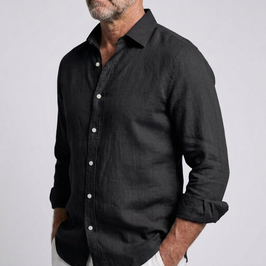 Camisa de lino cómoda y flexible para hombre