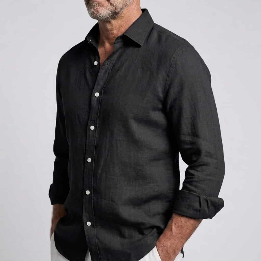 Camisa de lino cómoda y flexible para hombre