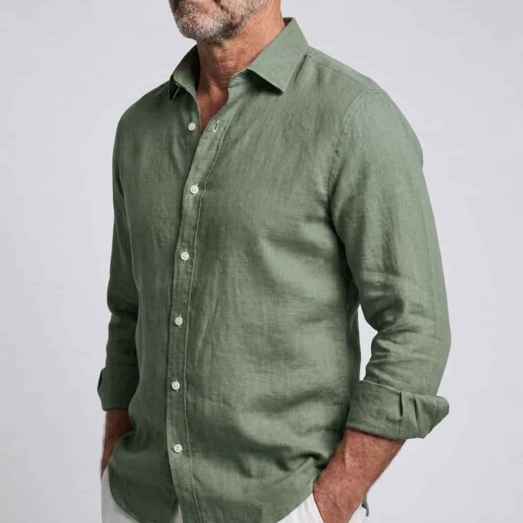 Camisa de lino cómoda y flexible para hombre