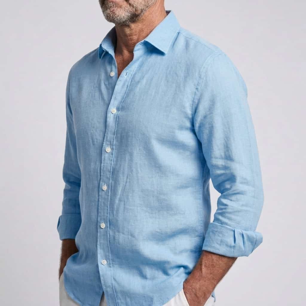 Camisa de lino cómoda y flexible para hombre