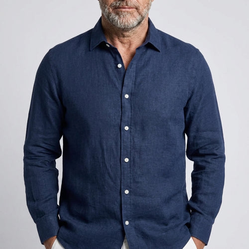 Camisa de lino cómoda y flexible para hombre